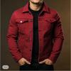 Men S Casual Buttoned Long Sleeve Jacket Solid Color Streetwear