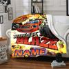 Customizable Blaze and the Monster Machines2 Throw Blanket – Personalized Name, All-Season Cozy Snug Blanket, Machine Washable, Personalized Blanket