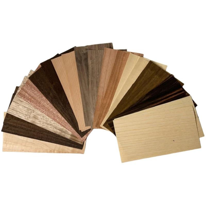 Veneer Variety Pack for Marquetry and Inlay Work with 14 Pcs of Domestic and Exotic Wood Veneer Sheets, Natural Wood Sheets
