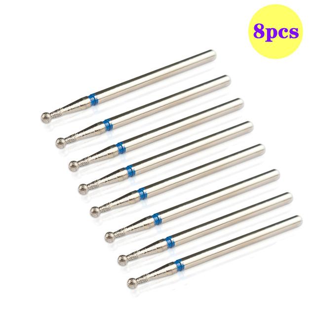 8pcs Diamond Nail Drill Bits Set Cuticle Cleaner Bit for Acrylic Nail Gel Removing Milling Cutter Manicure Machine Accessories