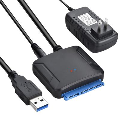 Конвертер SATA в USB Кабель-конвертер SATA в USB SATA3 в USB с питанием Совместим с Windows Данные До 3,5/2,5-дюймового SSD/HDD с поддержкой UASP