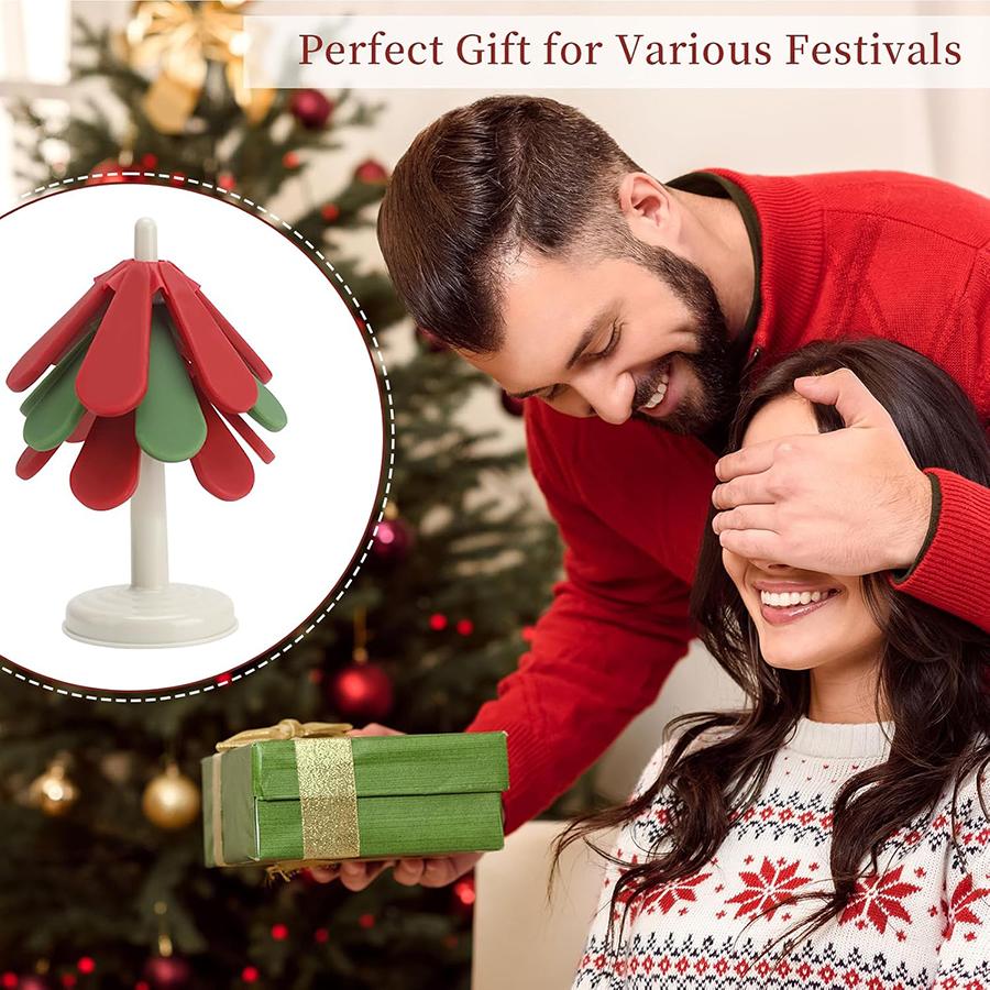 Силиконовые подставки для горячих блюд, складные в форме рождественской елки, набор из 3 штук, коврики для стола для горячих кастрюль и сковород, термостойкие подкладки