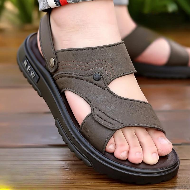 Модная нескользящая обувь для мужчин, дышащие мужские сандалии, повседневное использование, лето 2024, распродажа, большой размер, босиком, дешевая распродажа, корейский стиль, цвет V
