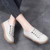 Fashion Genuine Leather Shoes for Women Luxury Casual Shoes Low Top Flat Women Tennis Sneakers Wide Toe Soft Ladies Little While Shoe