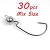 20 шт., 3,5 г, 5 г, 7 г, утяжеленные крючки-червяки, рыболовные крючки с шаровой головкой для ловли окуня, рыболовные снасти для терминала