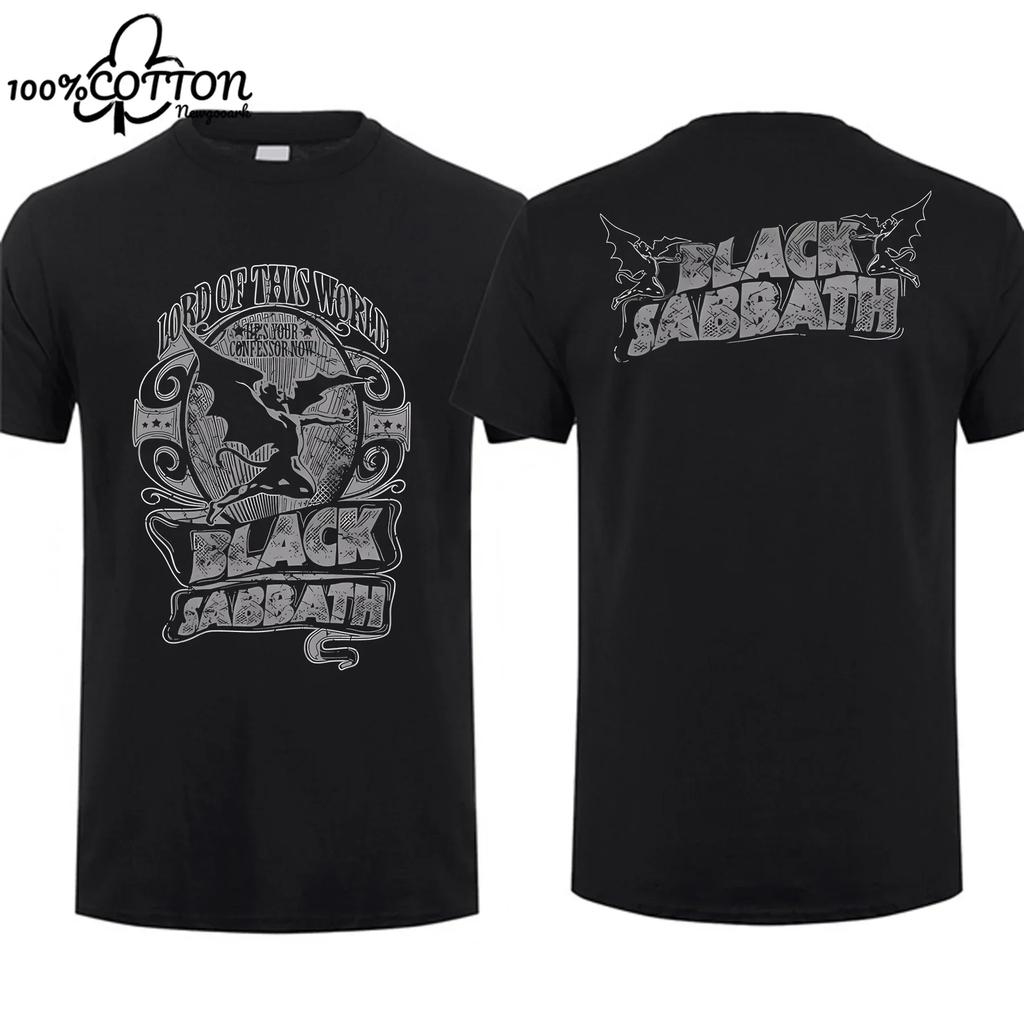 LE Хлопок 2024 Потрясающие Футболки Мужские Black Sabbaths Never Say Die Футболка Двусторонняя Повседневные графические футболки