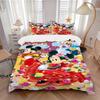 3pcs Mickey Mouse Minnie Mouse Floral Bedding Set, Includes 1 Quilt Cover and 2 Pillowcases, Comfortable Bedding with Stylish Design for Bed