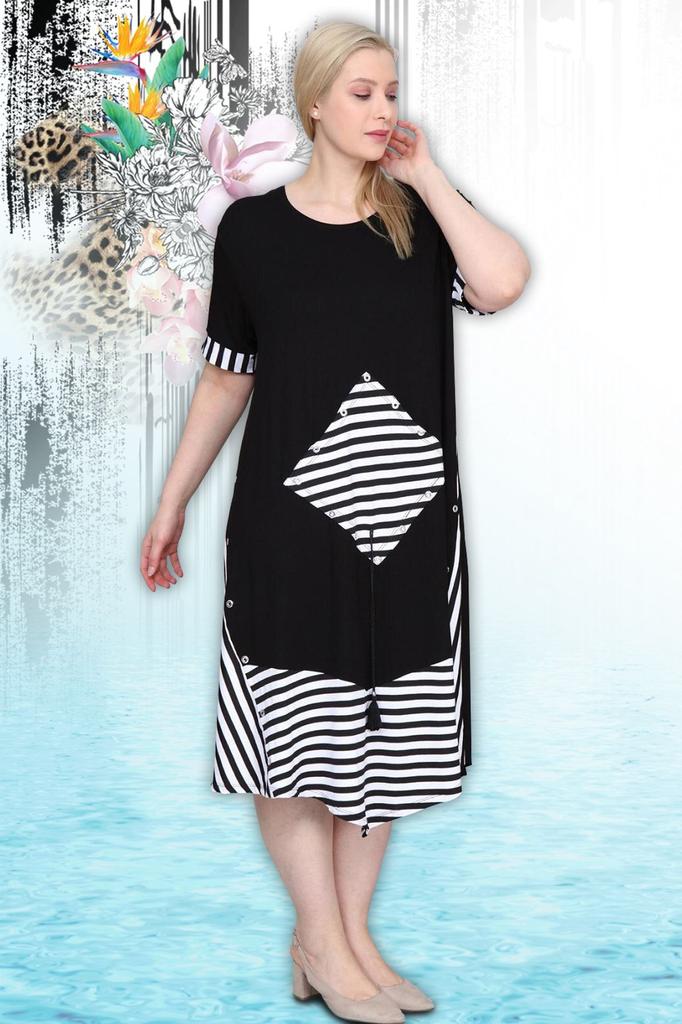 Женское платье большого размера, черное платье больших размеров с детальной линией асимметричного кроя