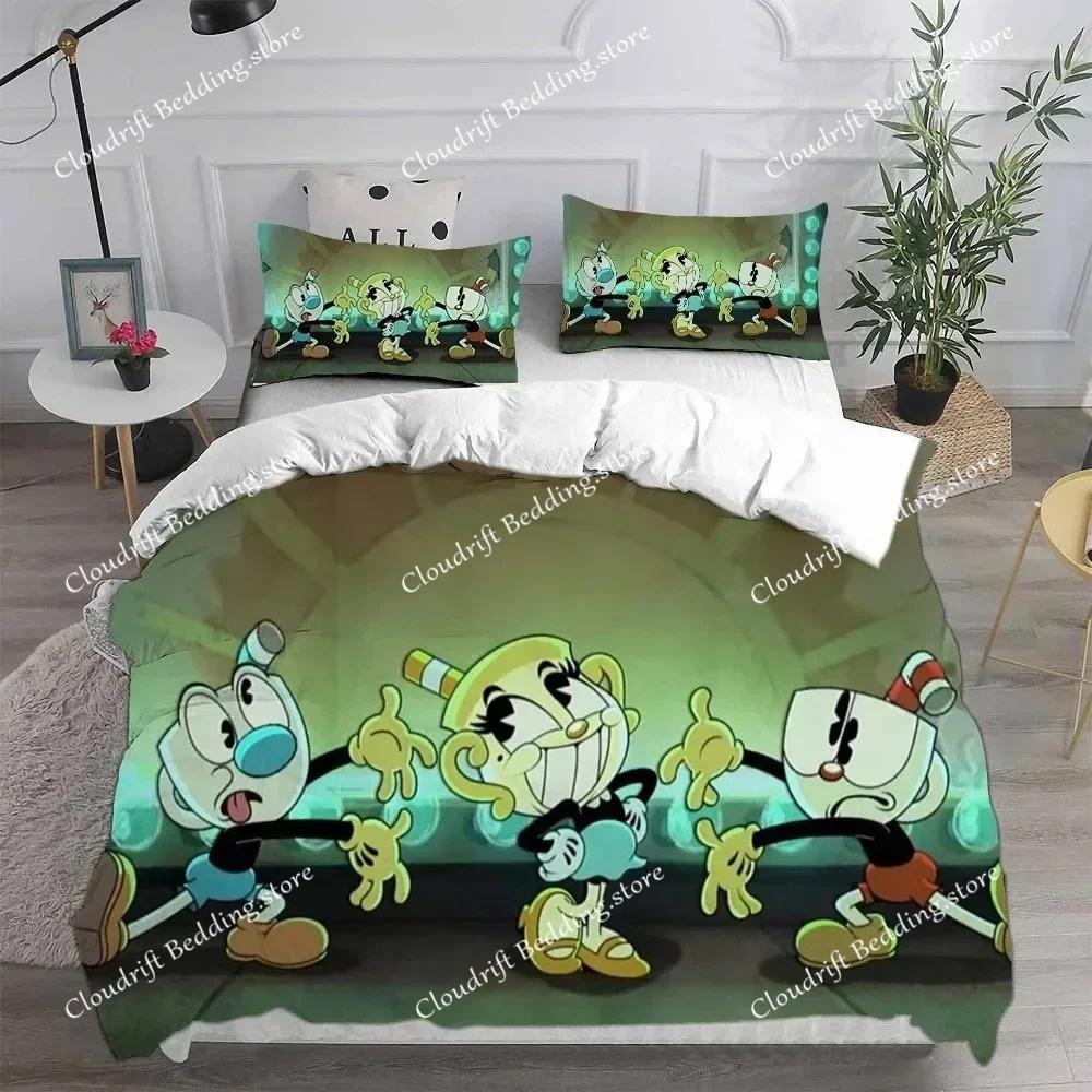 Новый Домашний Текстиль Мультяшные Наборы Постельного Белья Cuphead Одеяло Покрывало Наволочки Детские и Взрослые Размеры