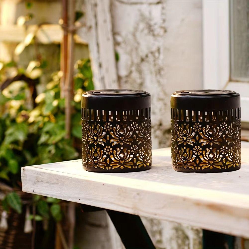 Iron Light Solar Wall Light Hollow Outdoor Garden Light IP65 Rated Solar Wall Lamp  Stairs Post