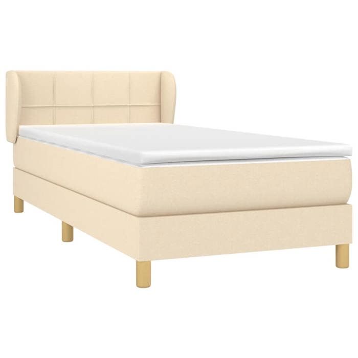 Maison Exclusive - Sommier à lattes de lit avec matelas Crème 80x200 cm Tissu