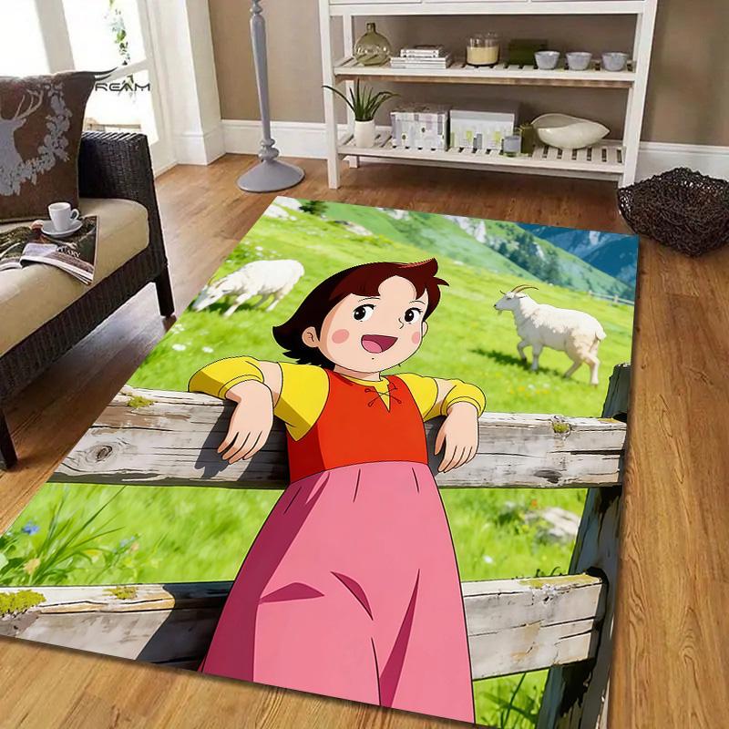 Heidi Flannel Pattern Square Carpet,Area Rug,Carpet Rug for Living Room Bedroom Sofa Playroom Decor,Non-slip Floor Mat