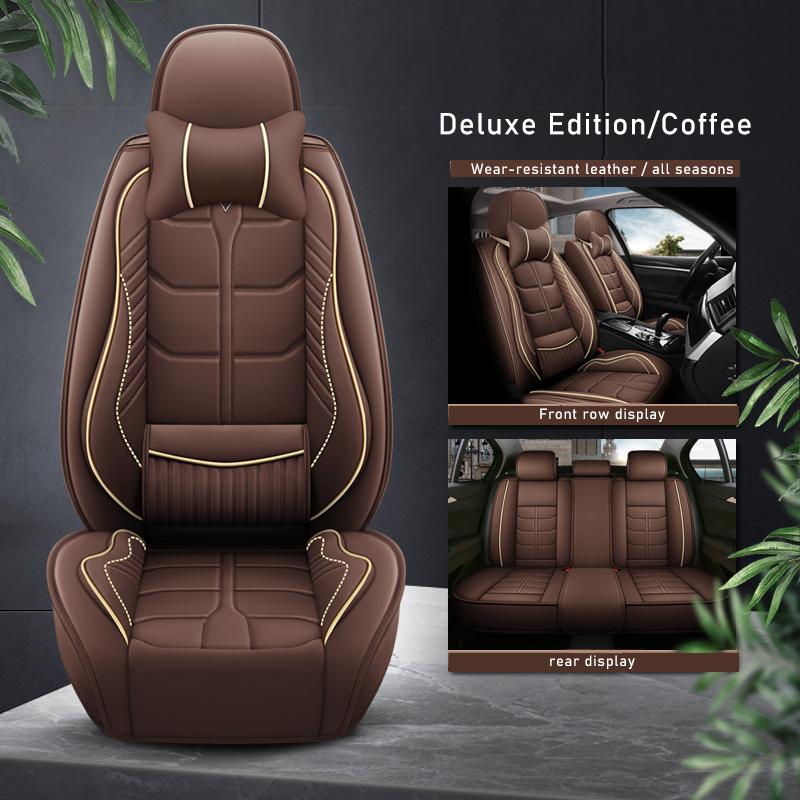 ZHOUSHENGLEE Leather Car Seat Covers For Skoda Octavia A5 Fabia Karoq Rapid Super Kodiaq Yeti All Models Car Accessories