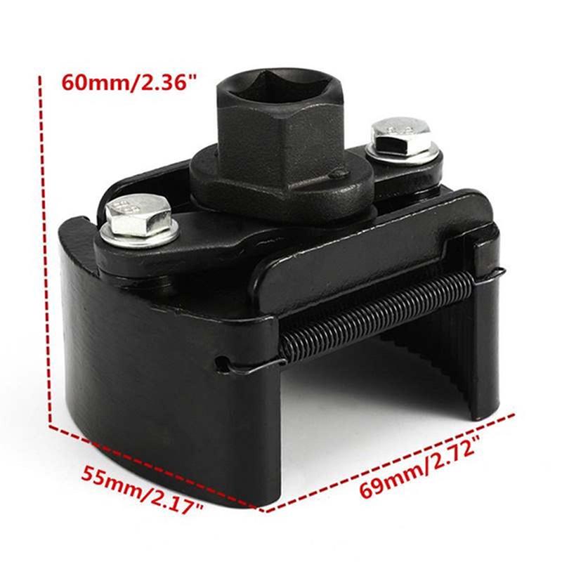 Автомобильный универсальный ключ для масляного фильтра 60-80 мм, чашка 1/2 дюйма, регулируемый инструмент для снятия корпуса