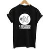 Футболки 5 Five Seconds Of 5 Sos Хлопковая футболка Тонкая футболка с коротким рукавом Harajuku Top Camisetas