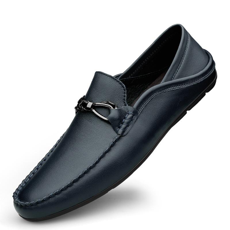 Fashion Mens Shoes Casual Loafers Men Genuine Leather Luxury Brand Mens Slip On Flats Fashion Breathable Driving Shoes High-end Quality