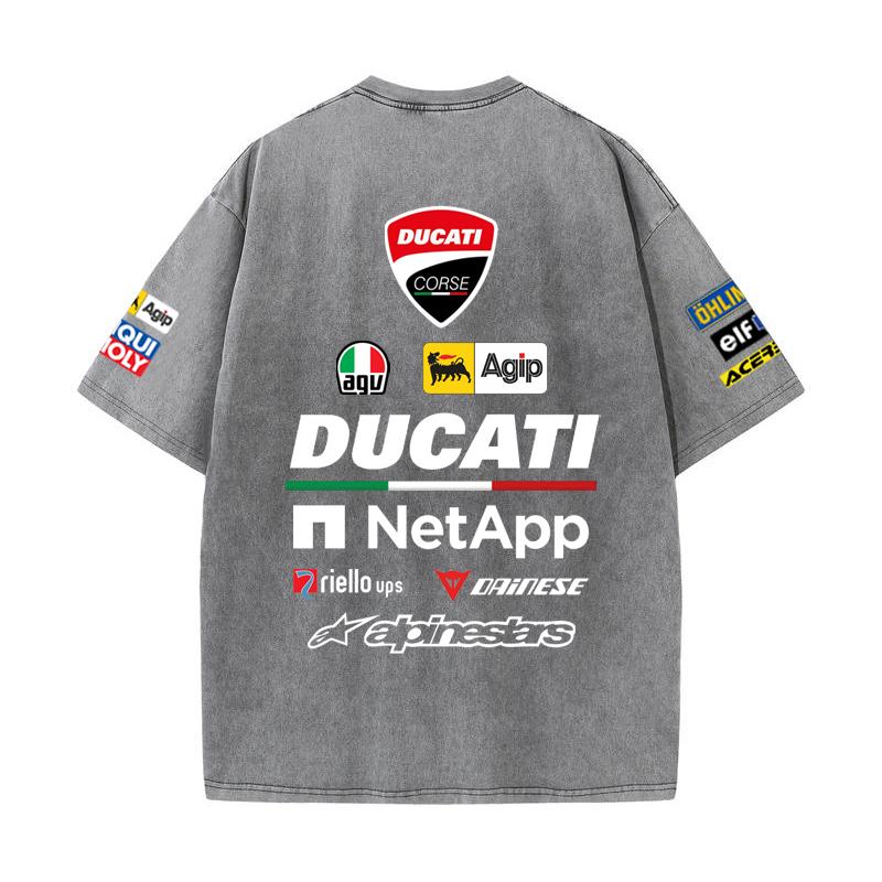 2026 Лето Ducati F1 Гоночный костюм Red Bull Вестаппен Командная форма Футболка с коротким рукавом Винтажная стирка Футболка с круглым вырезом