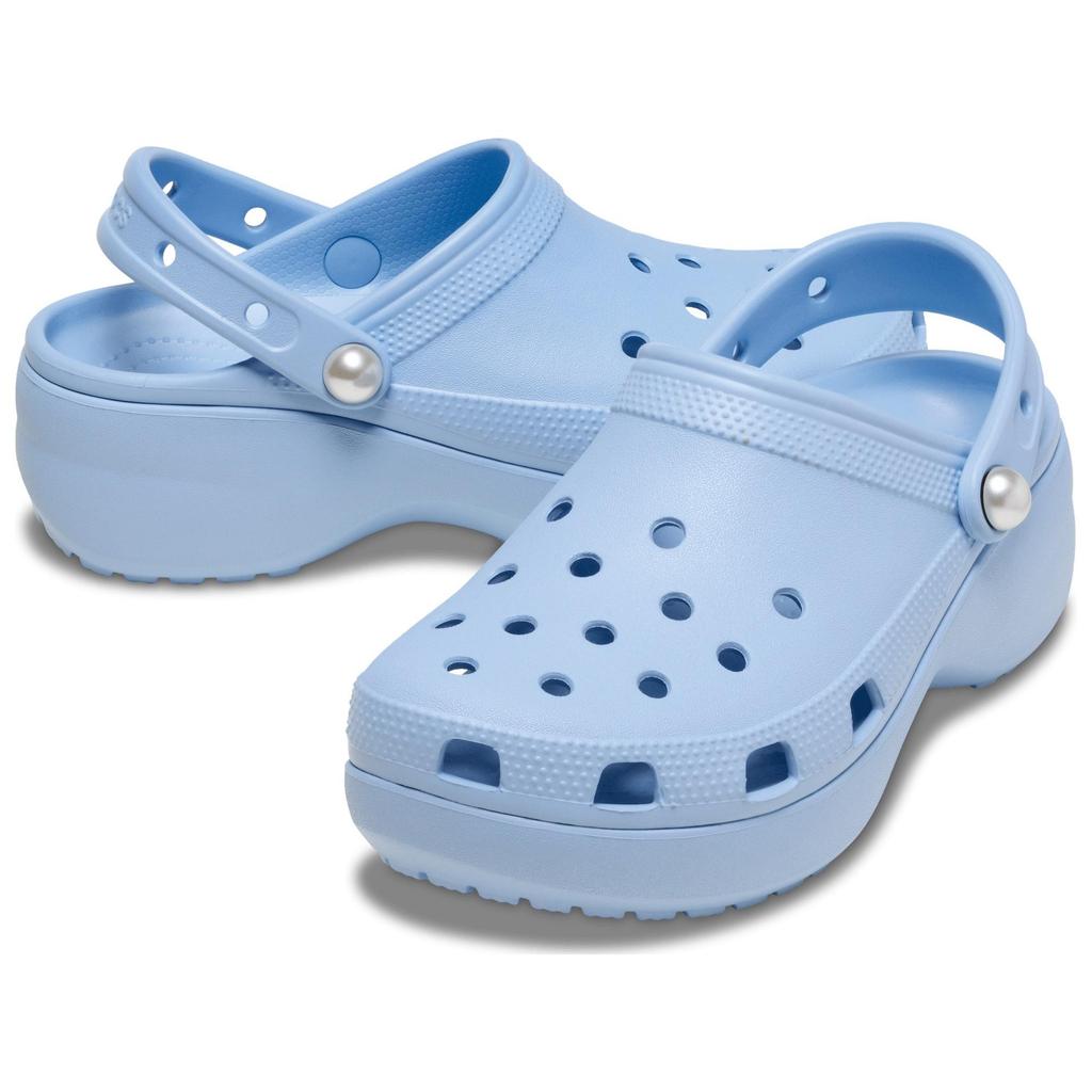Crocs Классические платформенные клоги с жемчугом EVA Удобные и универсальные обувь с отверстиями Женские Синие