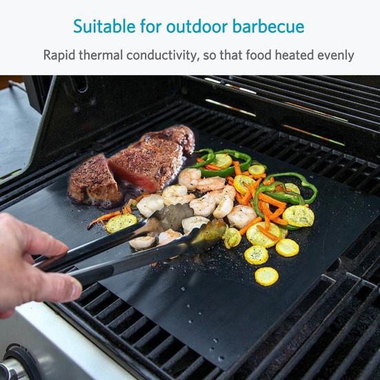 3Pcs Barbecue Mat Fine Hole Even-Heat Easy To Clean High Temperature Resistant Reusable Non-Stick Toaster Oven Mats