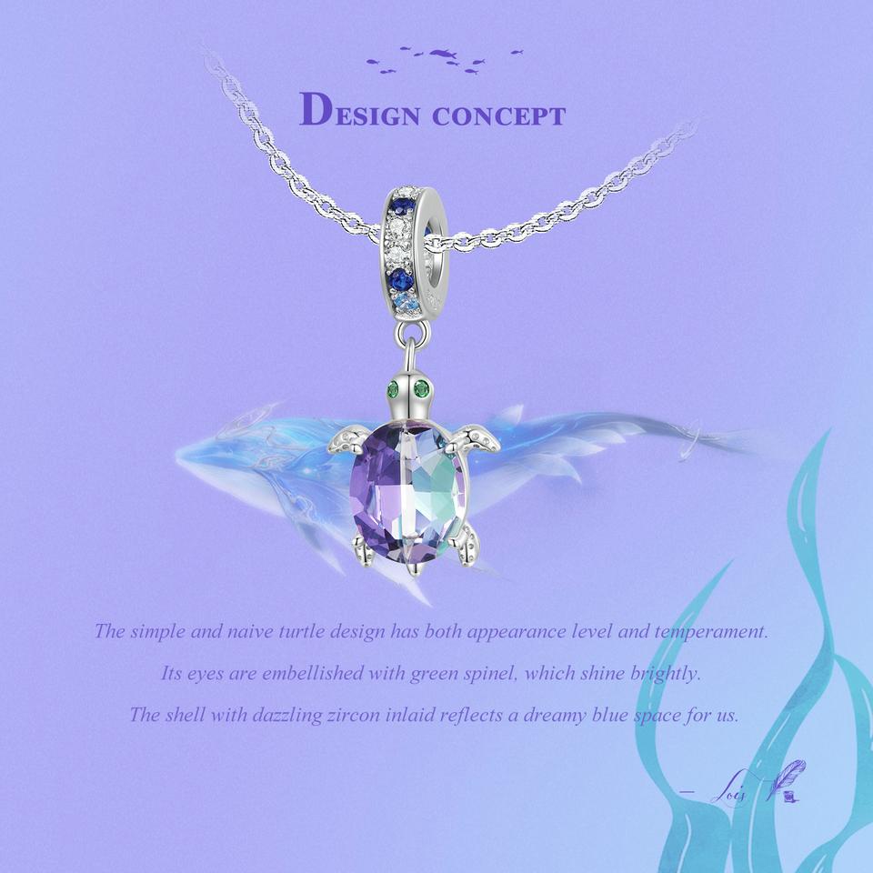 BAMOER Стерлингового Серебра 925 Пробы Мечтательная Серия Oecan Ослепительные Крабовые Бусины Морской Конек Подвески для Женщин Браслет и Ожерелье