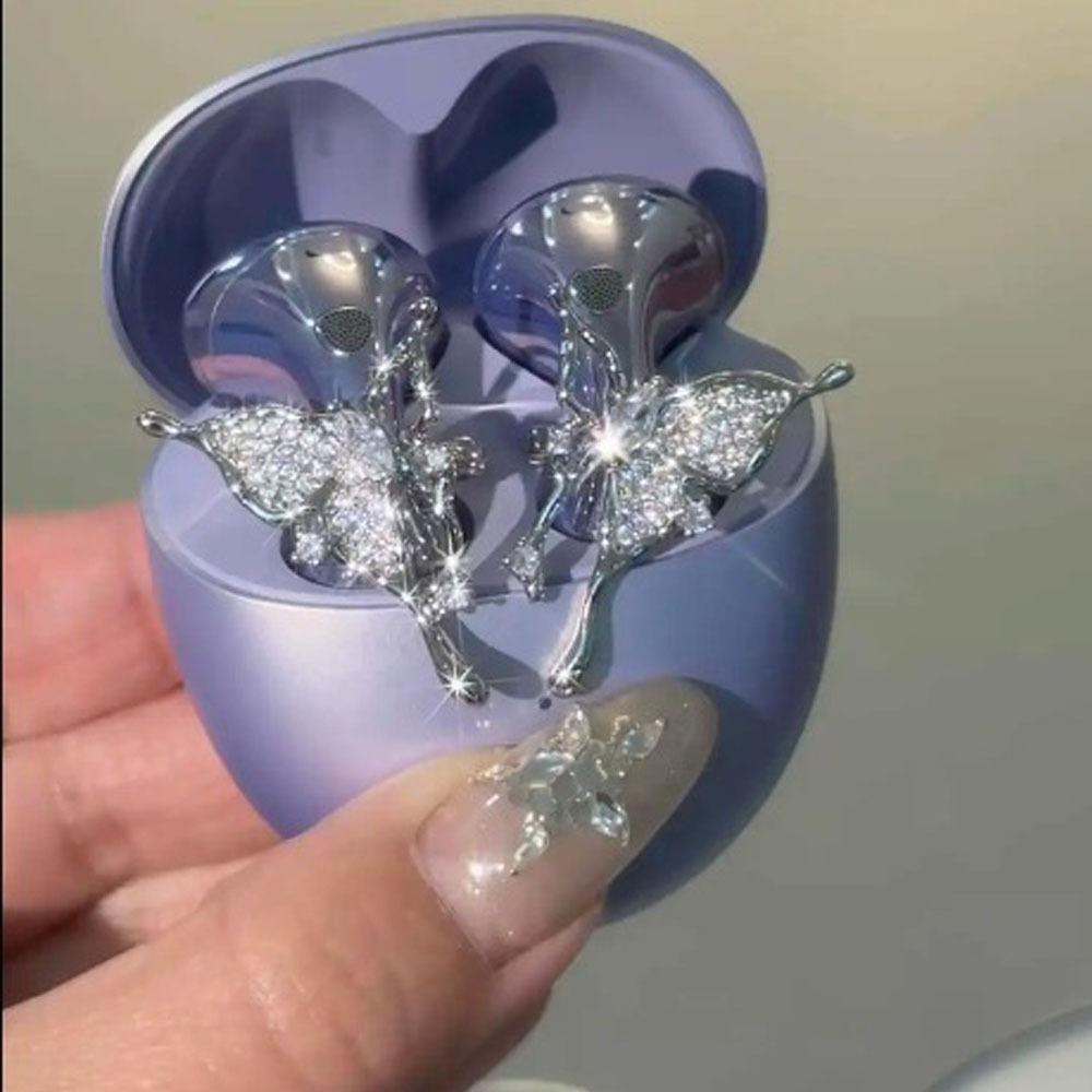 DIY Headphone Diameter Buckle Zircon Removeable Headphone Decoration Clip Easy to Install Rotatable Earbud Accessories
