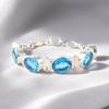 Swiss Blue Topaz  Gemstone 925 Sterling Silver Jewelry Handcrafted Bracelet 8" RB-4-5