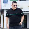 Fat Men's Fat Plus Size Short-sleeved Lapel T-shirt Fat Man Ice Silk Cotton Cool Polo Shirt Tops Oversized