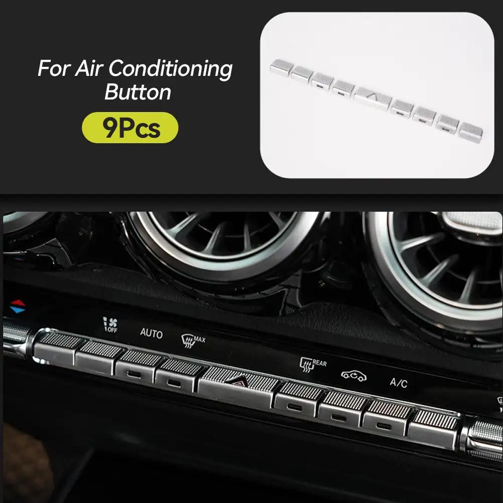 Car Steering Wheel Air Conditioning Button Covers Sticker Ignition Start Button Decor Cover Trim For Mercedes Benz GLB GLA CLA