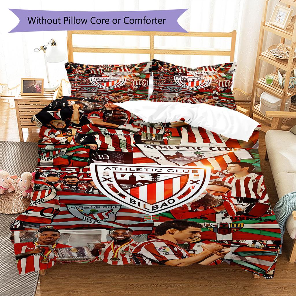 Bilbao logo Pattern Bedding Quilt Set Quilt Cover Pillowcase Home Decoration Birthday Gift (1 * duvet cover + 2 * pillowcase, without core)