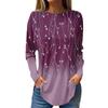 2024 Women's Fashion Tops Long Sleeve Round Neck Pullover Casual Long Sleeve T-shirt New 3d Printed Gradient Printed T-shirt