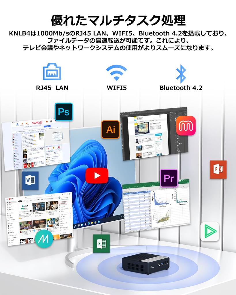 Лучшее соотношение цены и качества Портативный YCTipc Mini Intel Celeron N29 до 8 ГБ ОЗУ 256 ГБ Двойной Двойной Мини Обширный USB WIFI BT 1 Гбит Проводная ЛВС ПК ПК, 4-ядерный 4-поточный