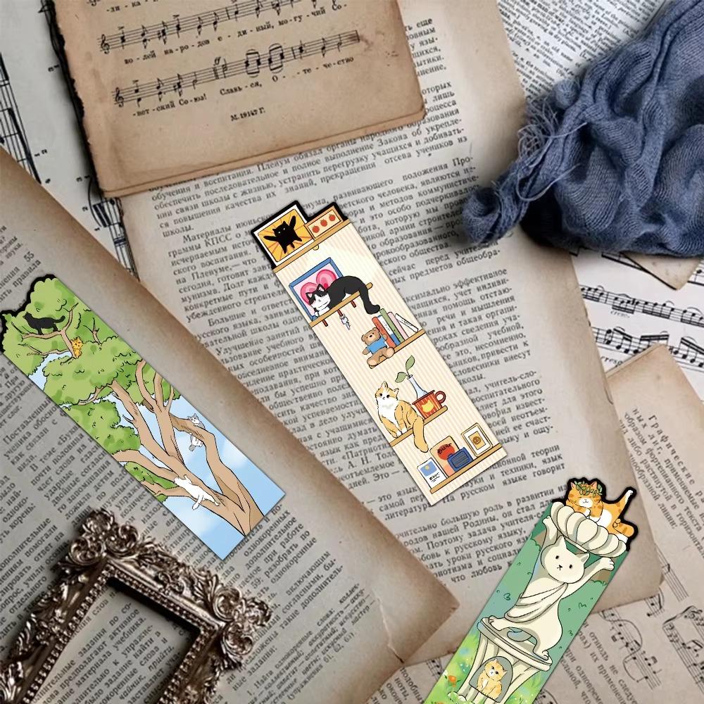 Cartoon Paper Bookmark 30Pcs Page Marking Cards Creative Reading Page Book Marking Gifts
