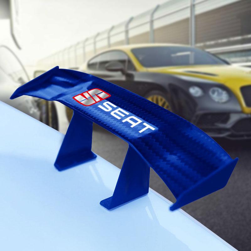 1Pcs Carbon Fiber Car Mini Rear Spoiler Mini Small Wing Model Decoration for SEAT Cordoba Alhambra MK3 Leon 5F Ibiza 5 6 MII Altea Toledo 3