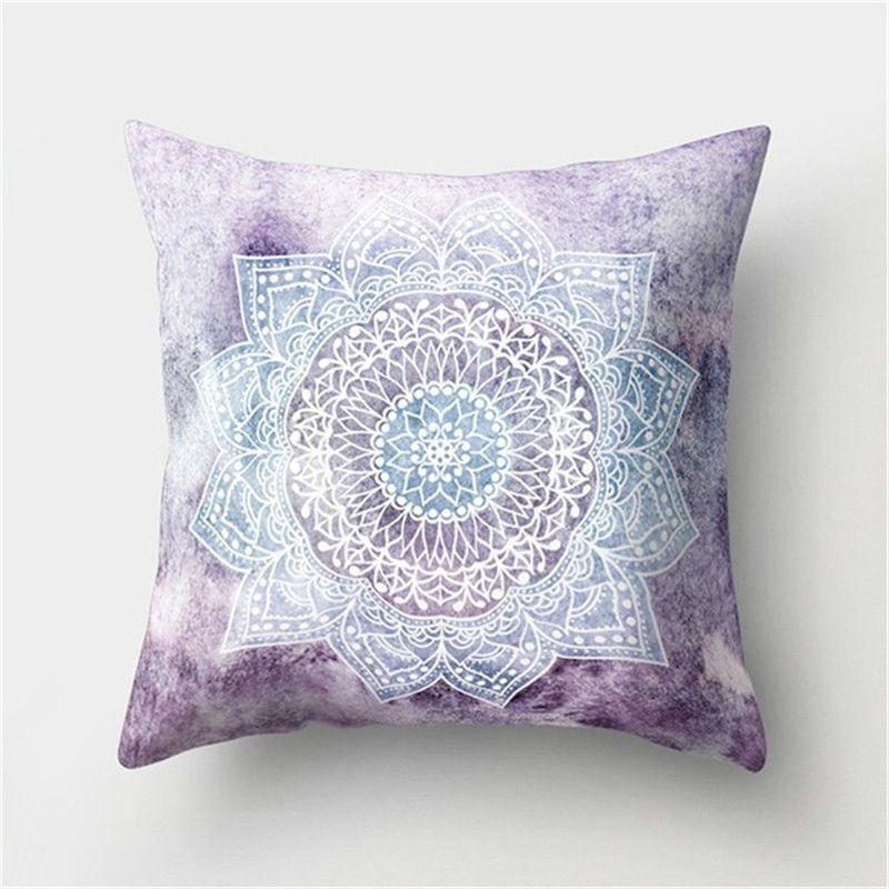 Elegant Boho Mandala Flower Square Cushion Cover For Stylish Home And Car Decoration