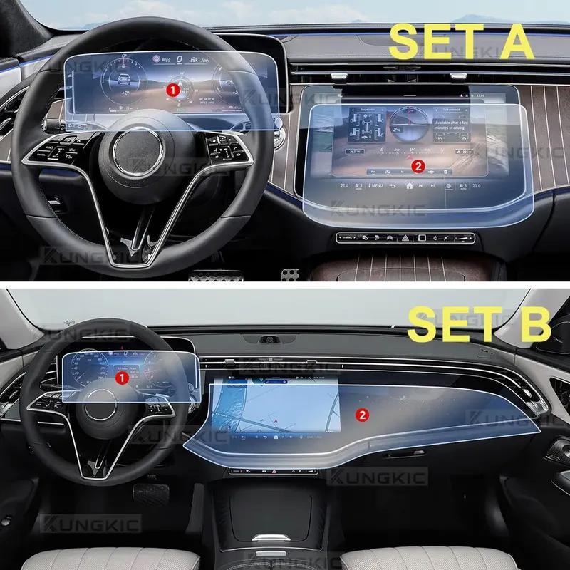 Car Interior Protection Film For Mercedes Benz E Class W214 2024 2025 2026 Dashboard Screen Transparent Sticker Anti-scratch.