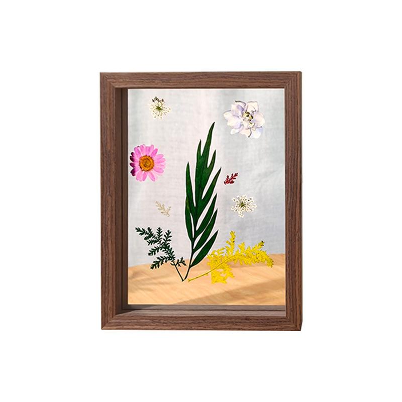 Double-Sided Transparent Glass Frame Creative Décor for Plants, Leaves, and Papercuts Versatile Picture Frame Artwork Display