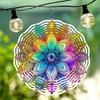 Mandala Floral Wind Spinner - Handcrafted Metal Windmill with Intricate Mandala Design, 360° Rotating Hook for Garden
