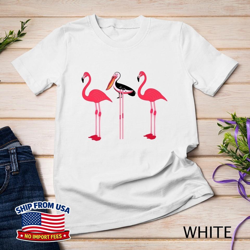 Pink Flamingo Pelican Disguise Funny Unisex T-Shirt
