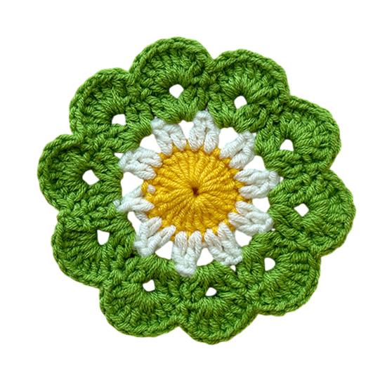 Handmade Crochet Flower Coaster Heat-Resistant Cup Mat for Mugs Glasses Soft