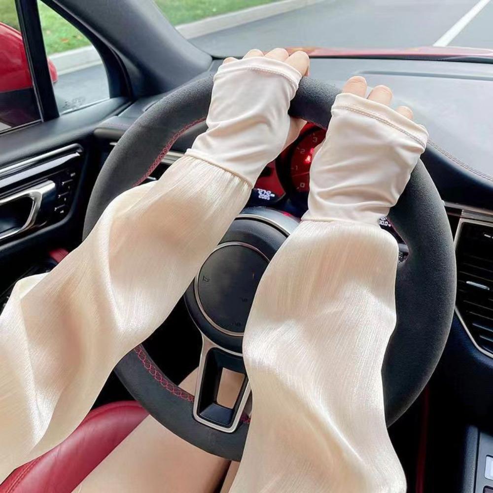 Ice Silk Sun-protective Sleeves Anti-UV Arm Sleeves Fashion Arm Cuff Cover Women Men