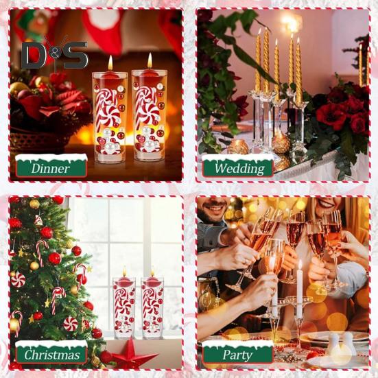 Рождественский набор наполнителей для ваз Плавающие бусины Подсвеченные бусины из искусственного жемчуга Прозрачные водные бусины Рождественские украшения для особых случаев Плавающие свечи