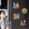6 шт. 2D/плоские акриловые животные для DIY-дизайна, DIY-искусство, магнит на холодильник, наклейка на холодильник для начинающих, подарки, декор для дома, автомобиля, гаража