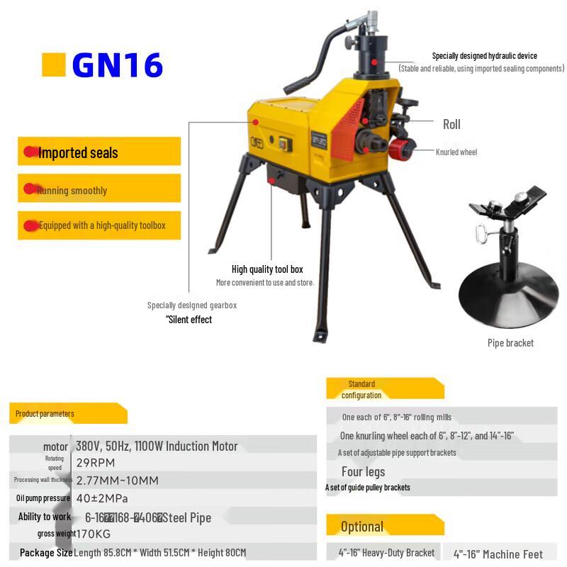 Tiger King 16-inch 380V Electric Hydraulic Pipe Groover