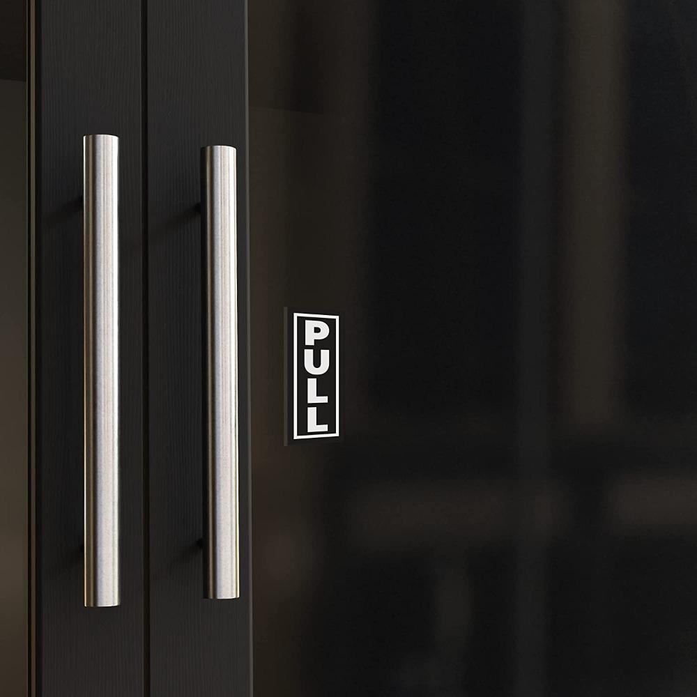 Self-Adhesive Door Sign Black Push Pull Stickers 2Set   Stores