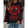 Women's T-shirt Halloween Pumpkin Print Fashion Long Sleeve Round Neck Regular Top Holiday Weekend Spring and Autumn