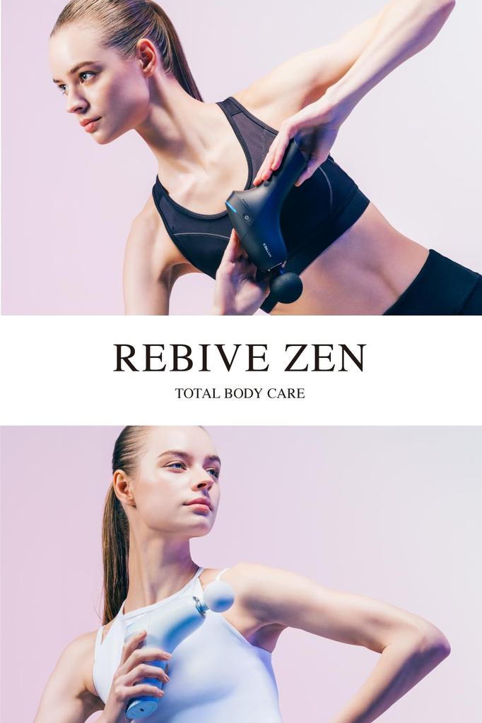 MYTREX REBIVE ZEN Black Myofascial Release Gun Handy Muscle Relaxation Vibration Shoulder Waist Legs Small Gift Present Revive Zen MT-RBZ22B