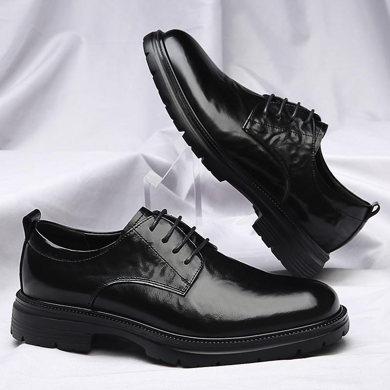 Роскошные мужские туфли-броги, оксфорды на шнуровке, кожаные, на толстой подошве, модные, офисные, деловые, дерби, британские, молодежные, свадебные туфли