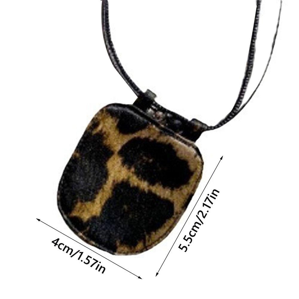 with Long Strap Mini Necklace Leopard Print Wearing Key Bag Necklace Jewelry Accessories