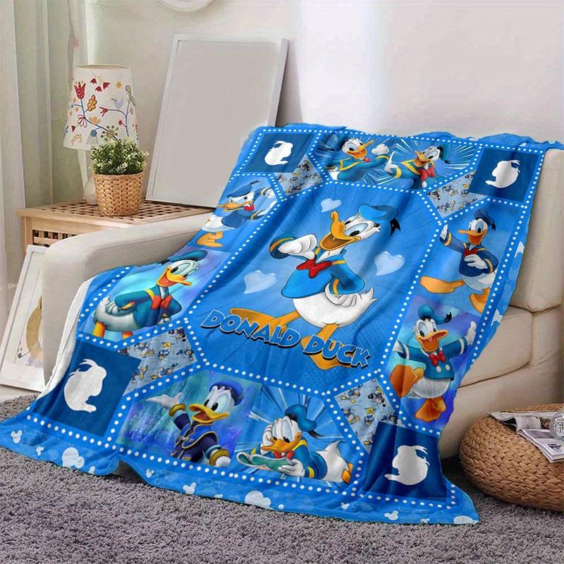 1pc. Donald Duck Cartoon Blanket, Home Decor Gift for All Seasons,Soft Flannel Throw Blanket, Versatile & Cozy for Bedroom, Living Room, Tra