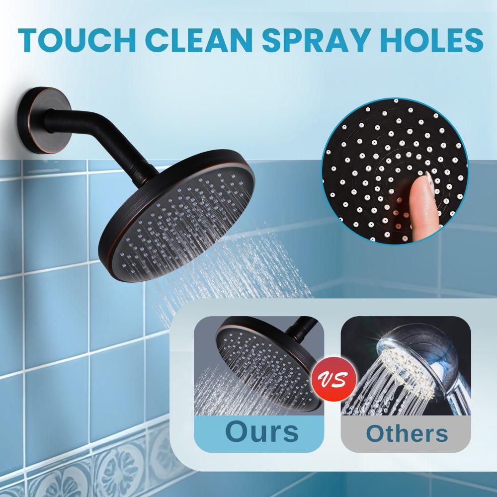 High Pressure Rainfall Shower Head, Modern 6 Inch Showerhead with Perfect Adjustable Replacement, High Flow Rain Shower Head